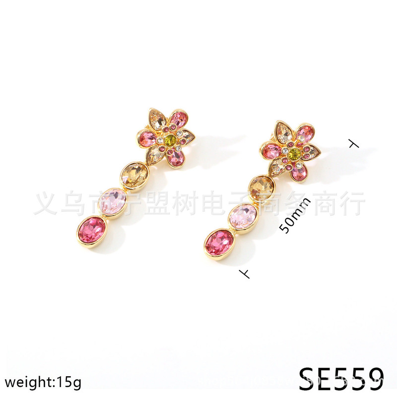 【新品】中国专属系列花朵系列粉白金色花瓣珍珠耳钉项链手链套装|undefined