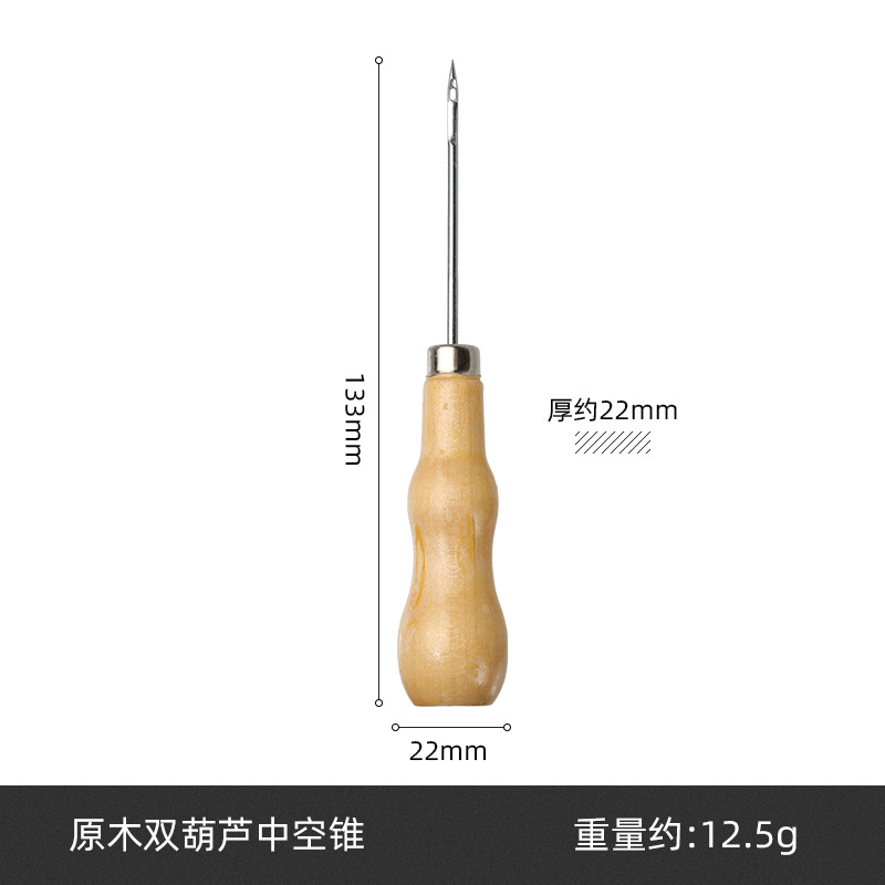 Nuevas herramientas de costura de cuero forma de calabaza mango de madera puncher herramientas hechas a mano en stock al por mayor