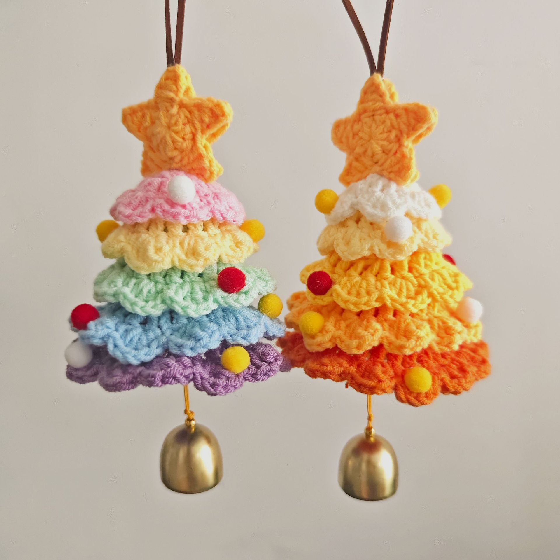 Cross-Border Special Wool Crochet Christmas Tree Ornaments Plush Christmas Pendants Christmas Decoration Car Pendants