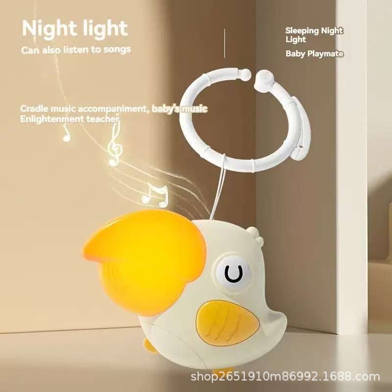 Clip de campana de cama para bebé transfronterizo, adornos de iluminación giratorios de música, cama de clip para bebé recién nacido, juguetes colgantes de campana de cama colgante