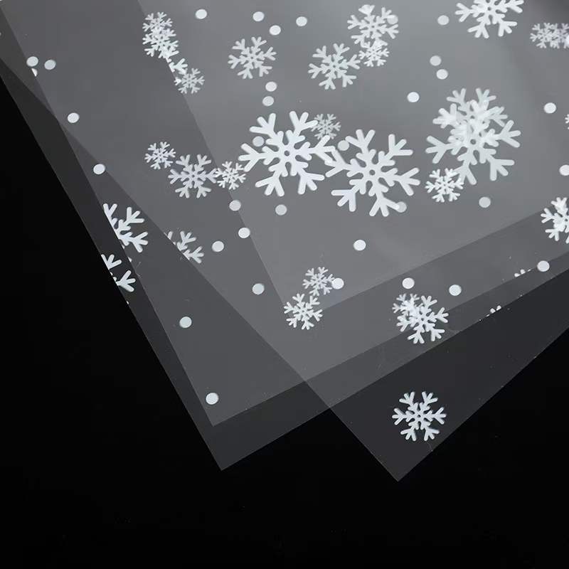 Li Zhiran Papel de regalo de flores de celofán de copo de nieve transparente Regalo de Navidad Papel de regalo de manzana de Nochebuena