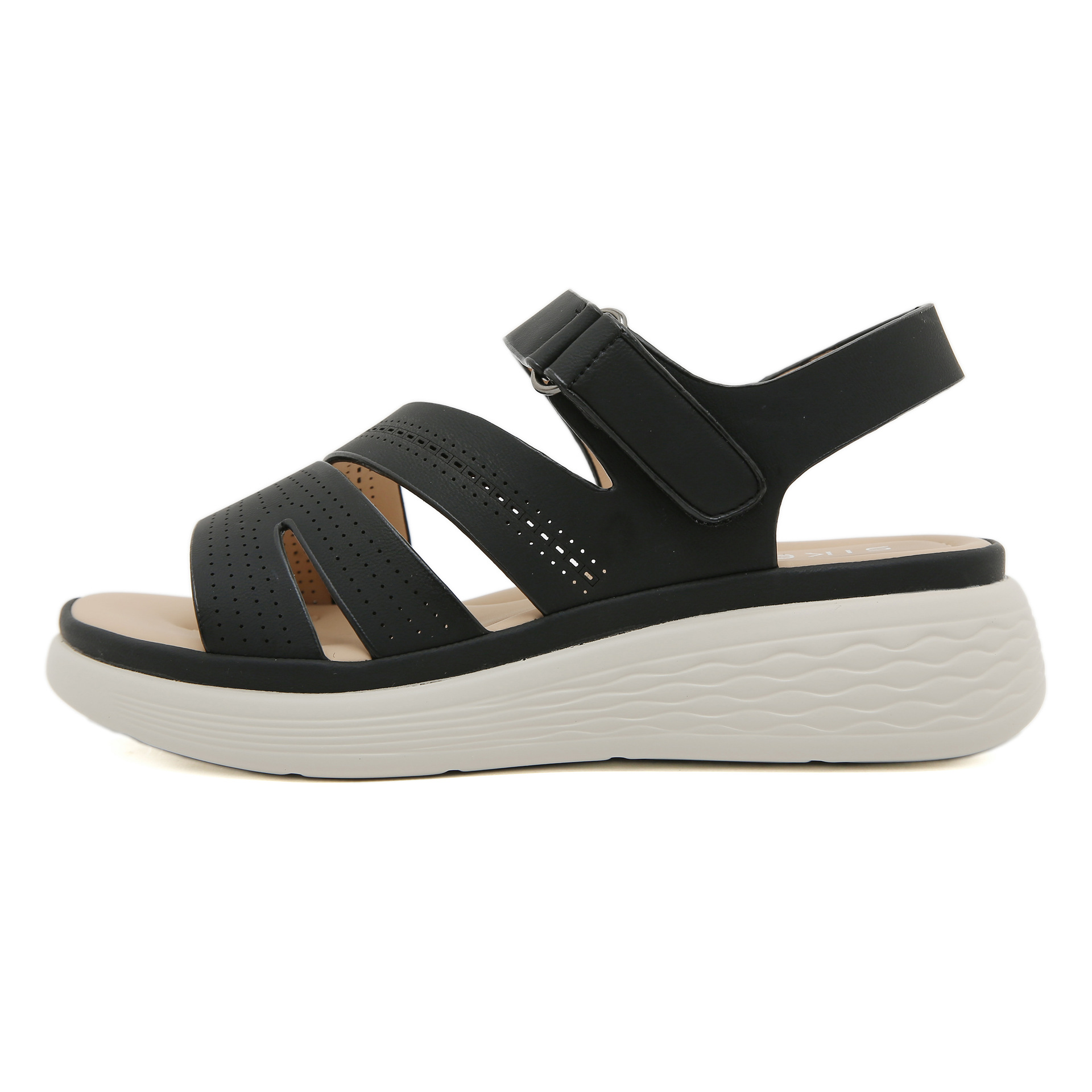 2025 nuevo punto de fondo grueso ligero antideslizante cómodo deportivo casual moda velcro sandalias para mujeres