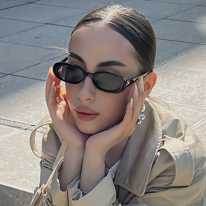 Vacation Classic Style Streetwear Geometric PC UV400 Protection Oval Frame Full Frame Women's Sunglasses display picture 1