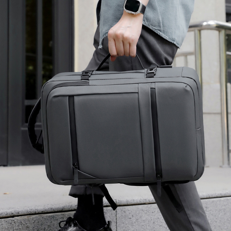 Mochila de negocios multifuncional para hombres, bolsa de computadora portátil con textura de película simple, mochila de gran capacidad para viajes de negocios de corta distancia