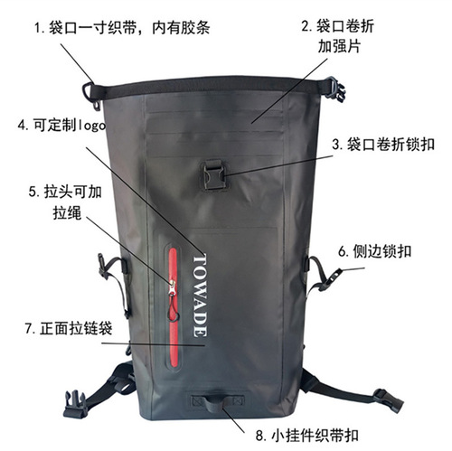 Manufacturer cross-border PVC backpack outdoor mountaineering camping waterproof backpack waterproof bag student computer backpack