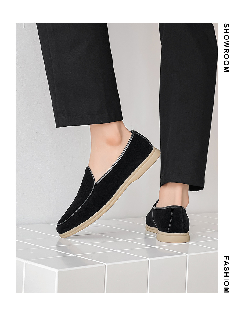 Men's Shoes Formal Shoes Spring New Loafers One Foot Stirrup Soybean Shoes_vogvips.com