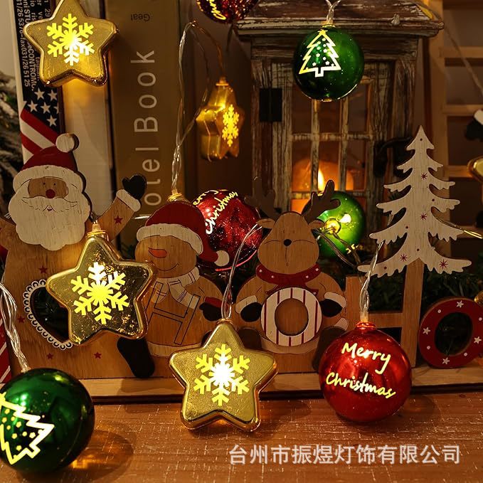 LED árbol de Navidad string decoración de vacaciones pequeñas luces de color bolas luces parpadeantes luces de estrellas de Navidad diseño de luces de cinta de luz