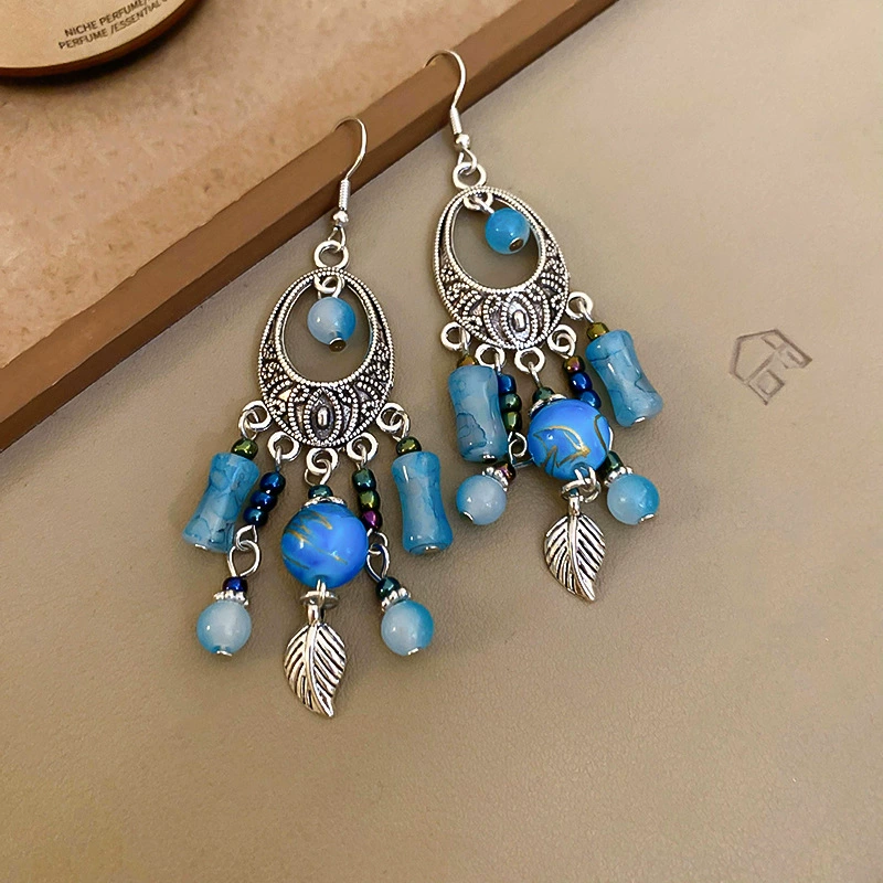 Ethnic earrings, boho style, high-end, ethnic style