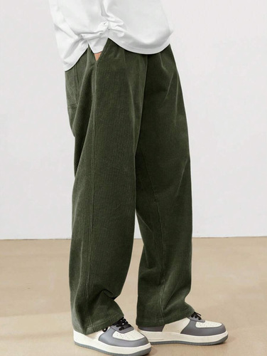 Men's Autumn/Winter Loose Wide Leg Pants Droopy Casual Pants for Men, Japanese Style Plain Color Simple Trendy Brand Work Pants