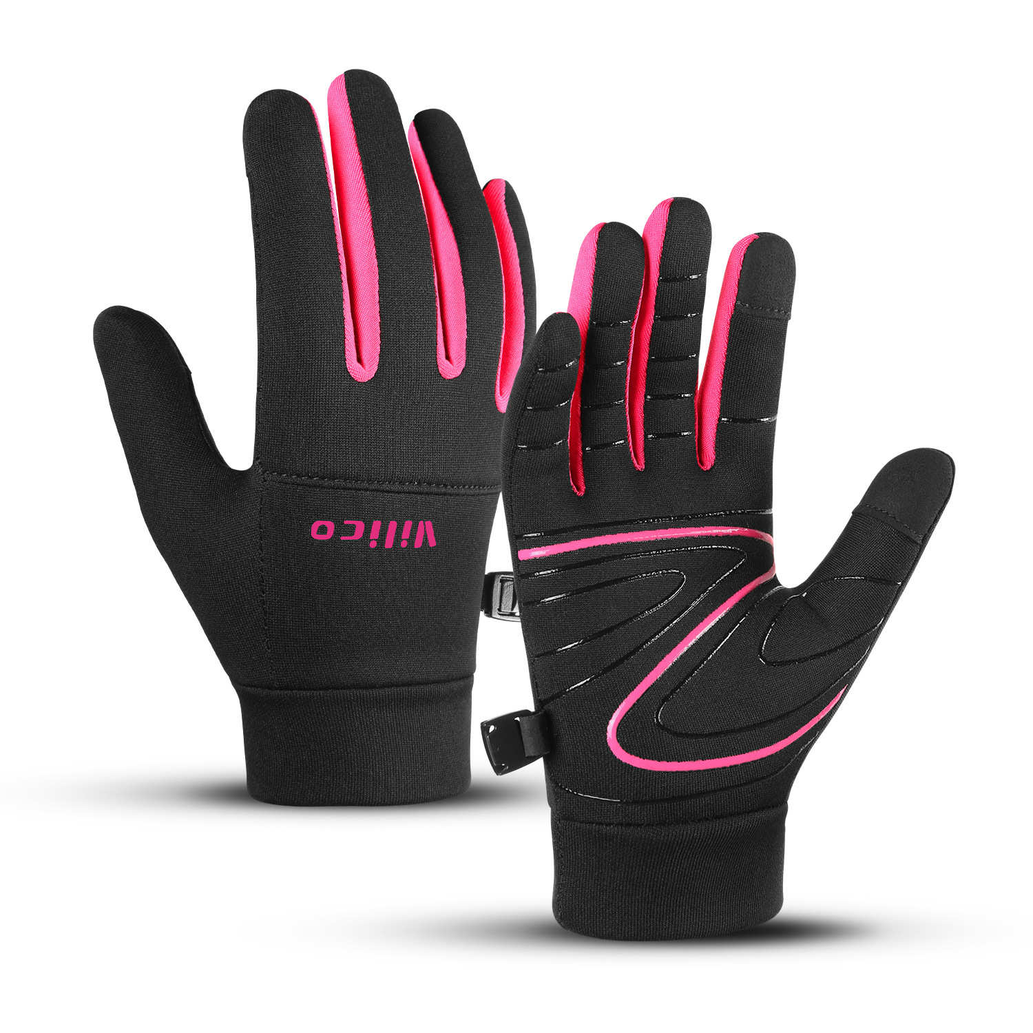 Padres e hijos al aire libre otoño y invierno deportes infantiles correr montar guantes calientes de pantalla táctil con vello a prueba de frío montar bicicleta nuevo