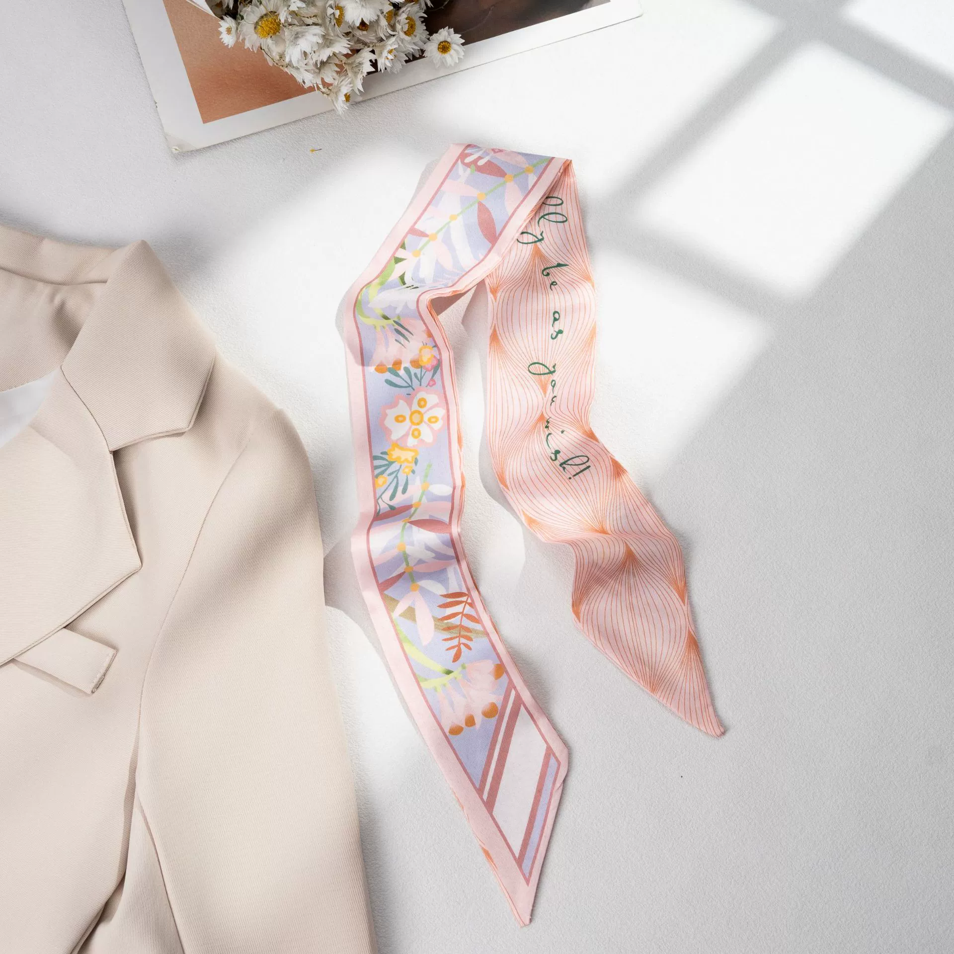 Silk Scarf Hairband (Suhang) long streamer 89×3.8 cm, lightweight gift box option