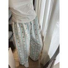 睡裤女春秋跨境外贸新款云朵棉长裤可爱遛弯裤大码休闲夏季家居裤