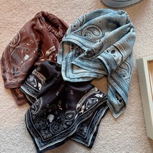 复古个性牛仔街头感要过花团大方巾式发圈时尚百搭长条发绳扎头绳