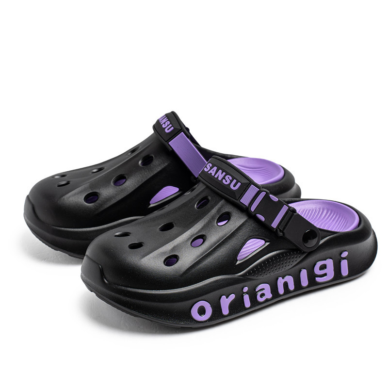 2025 verano nuevos zapatos con agujeros, sandalias y zapatillas de ocio al aire libre de gran tamaño, zapatos de playa coreanos, sandalias Baotou