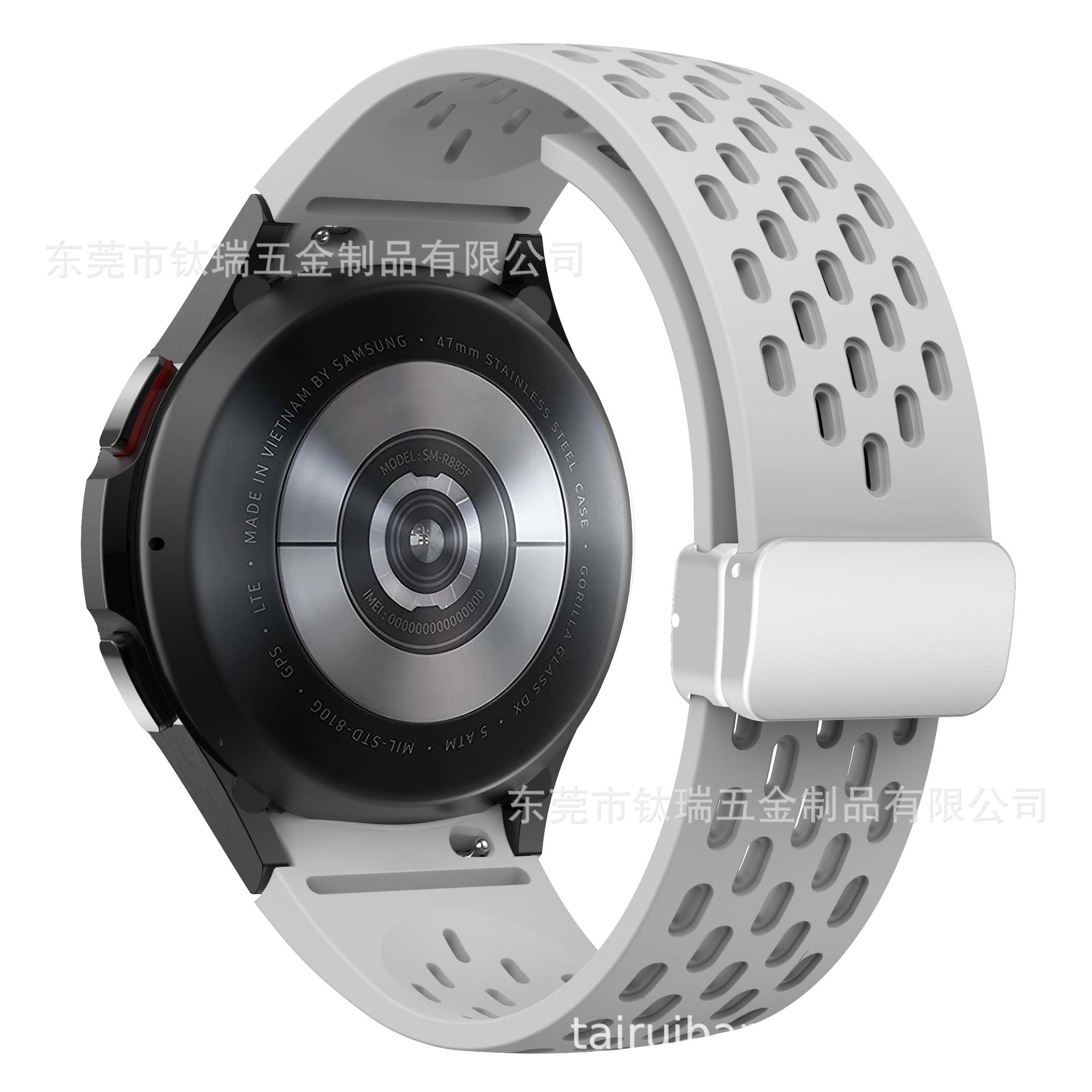 Adecuado para Samsung Galaxy watch6 correa de silicona malla transpirable watch6/5 magnética plegable hebilla Correa