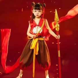 哪吒之魔童闹海儿童服装红孩儿儿童服装哪咤之魔童降世同款衣服