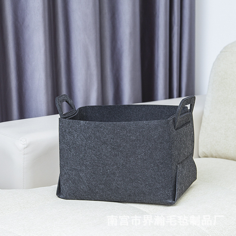 Cesta de almacenamiento de fieltro cesta de almacenamiento portátil de escritorio plegable al por mayor ropa sucia caja de almacenamiento de fieltro cesta de almacenamiento