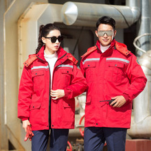 防静电工作服加油站劳保棉服加厚外套冷库防寒保暖工作服棉服定制