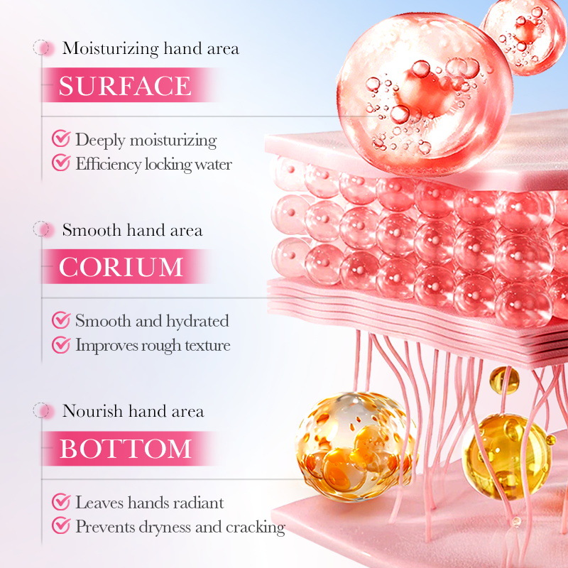 Inglés completo SADOER Cherry blossom humectante suave crema de manos para el otoño y el invierno crema de manos hidratante anti-seco image 4