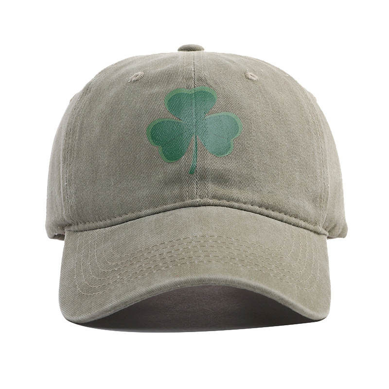 Lavada retro trébol suave superior gorra de béisbol de moda hombres y mujeres moda todo a juego de primavera y verano al aire libre casquillo enarbolado