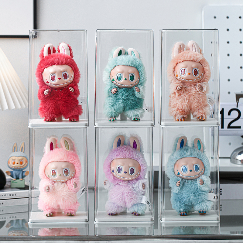 Labubu display box is used for Bubble Mart transparent blind box storage display stand suitable for Labubu figure display cabinet