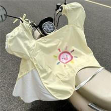 电动车挡风夏季轻薄款防水透气防紫外线折叠防雨遮阳隔热夏天