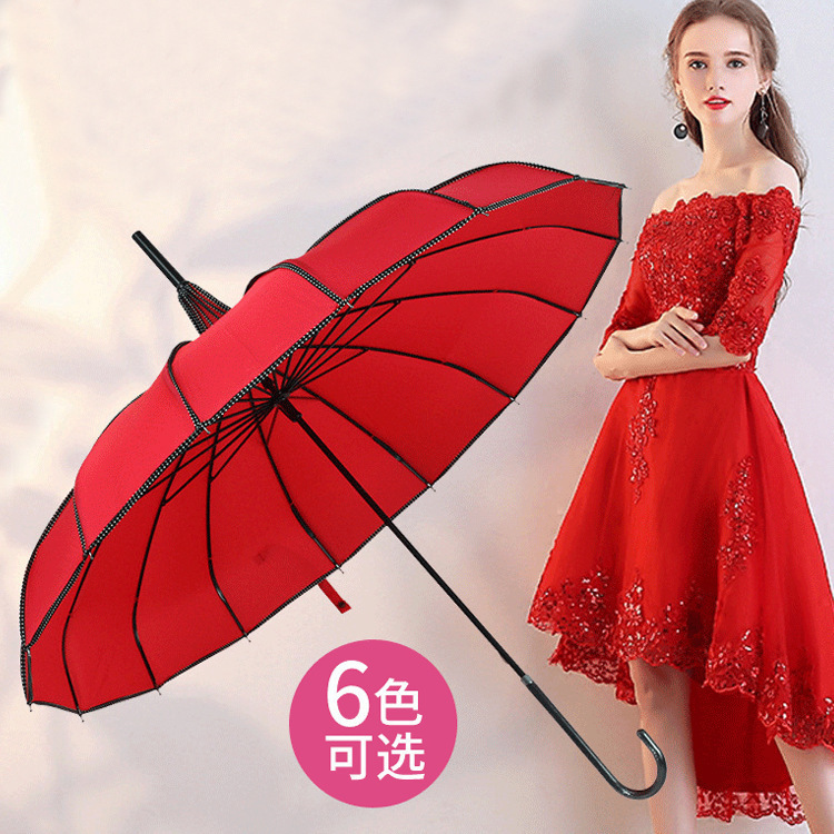 16K Long Handle Straight Bridal Wedding Umbrella Outdoor Sunshade Windproof Sunny Umbrella Custom Manufacturer Direct Sales Edge Tower Umbrella 16K Long Handle Straight Bridal Wedding Umbrella Outdoor Sunshade Windproof Sunny Umbrella Custom Manufacturer Direct Sales Edge Tower Umbrella