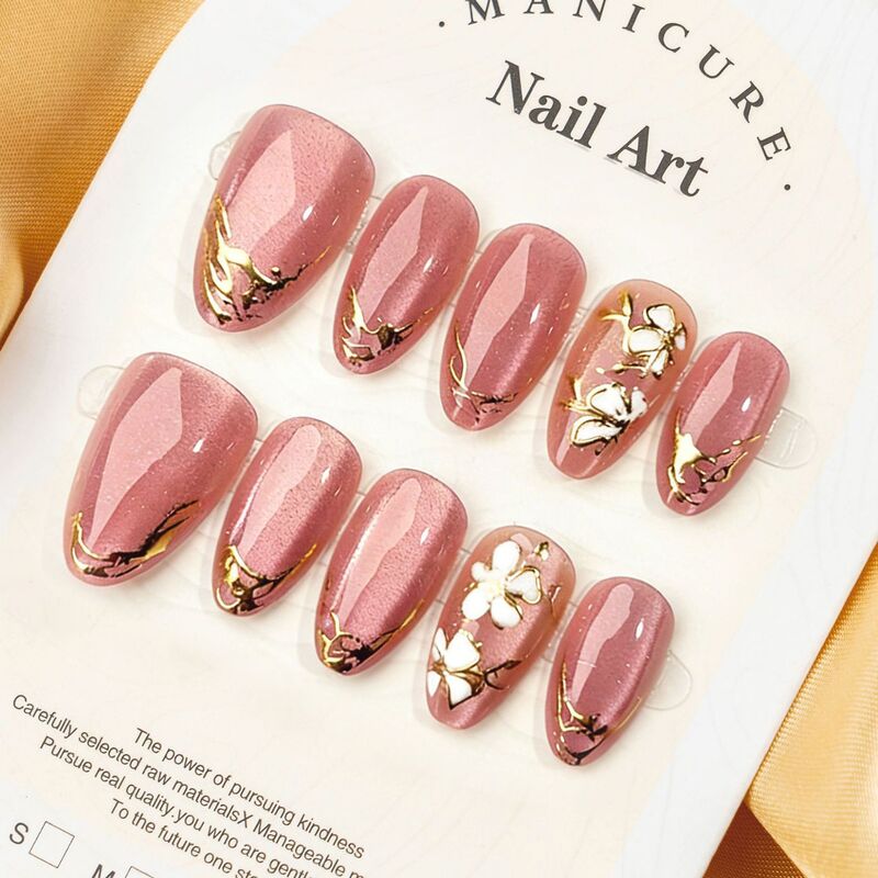 French-style translucent press-on nails, popular online, glitter sequin pre-made nails, light luxury gold-plated pre-made nails, high-end nail pieces French-style translucent press-on nails, popular online, glitter sequin pre-made nails, light luxury gold-plated pre-made nails, high-end nail pieces
