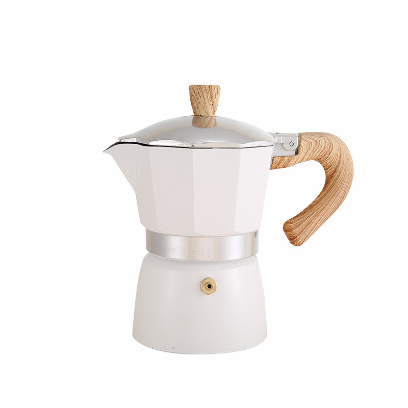 Cross-border explosions Italian aluminum wood grain handle Mocha pot European hand coffee pot spot wholesale Cross-border explosions Italian aluminum wood grain handle Mocha pot European hand coffee pot spot wholesale