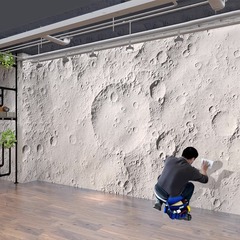ネット赤月面壁紙ミルクティー飲食店博物館展示室写真壁紙星月石微セメント壁布