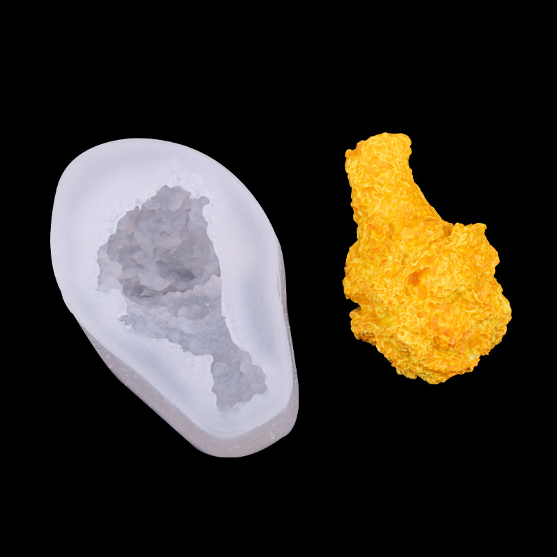 Simulación 3D frito pierna de pollo molde de silicona creativa hornear chocolate decorativo molde vela aromaterapia molde
