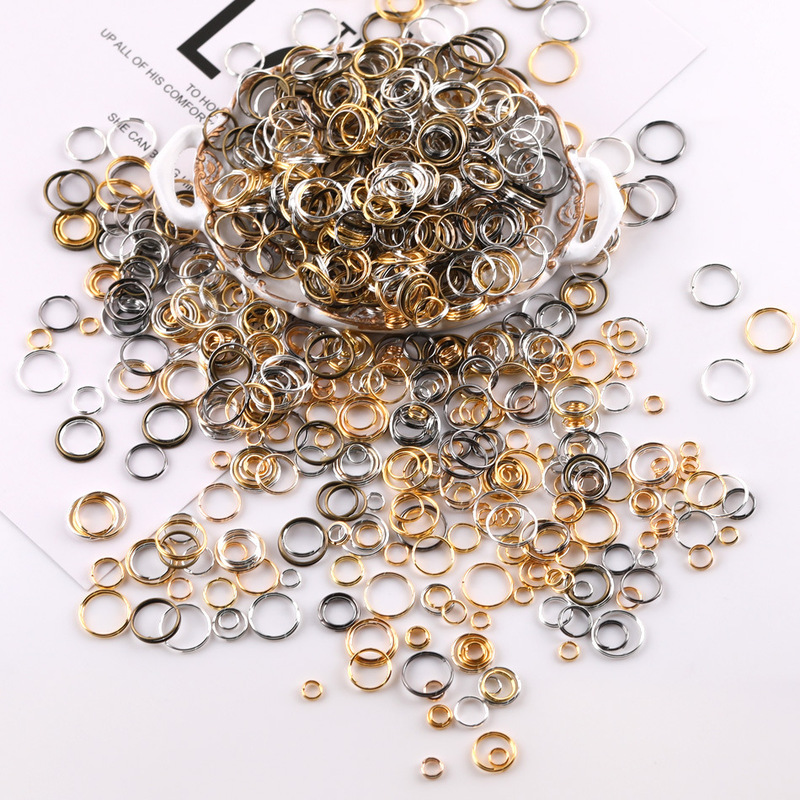 Multi-color small size 20g metal double ring diy handmade homemade key chain connection small ring jewelry material accessories