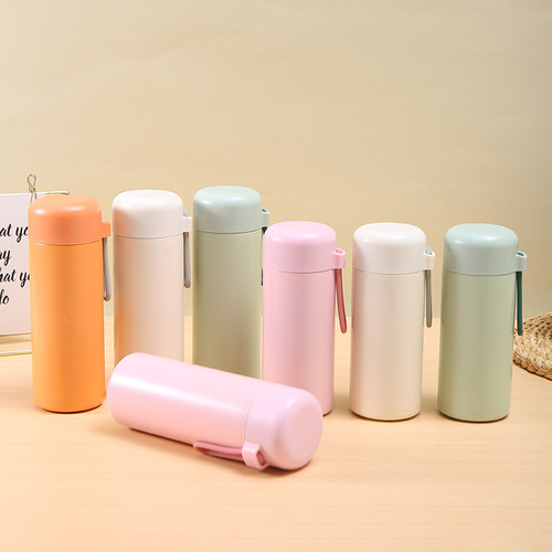 Simple 304 stainless steel thermos cup, mini and compact male and female student cup, dopamine high-looking fashionable cup