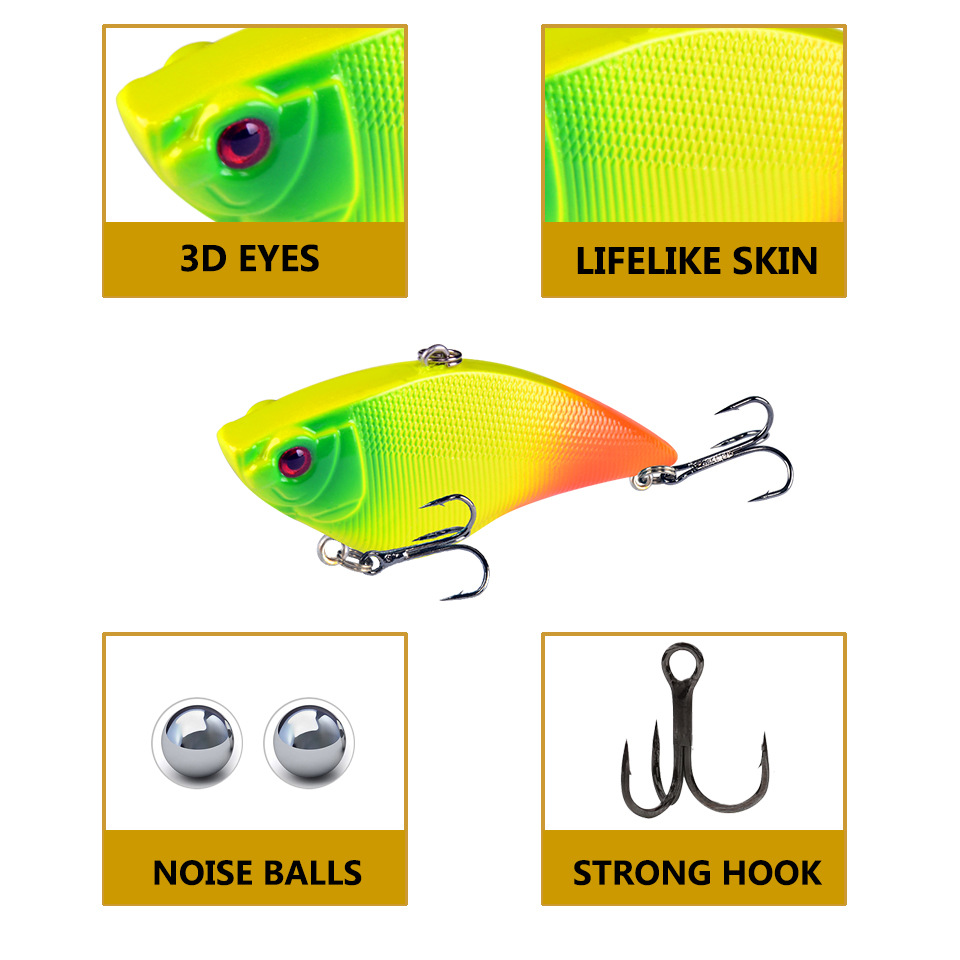 New color remote investment VIB Luya bait 7cm/16g sinking water fake bait fishing supplies Sea fishing supplies 7 color iconic bait 3