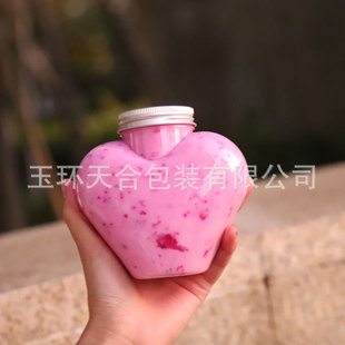500ml love transparent plastic bottle cold drink milk tea coffee packaging bottle food grade disposable commercial empty bottle
