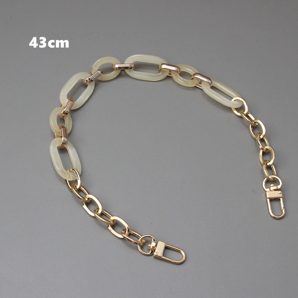 Beige amber acrylic red plastic chain, ручка, 43см