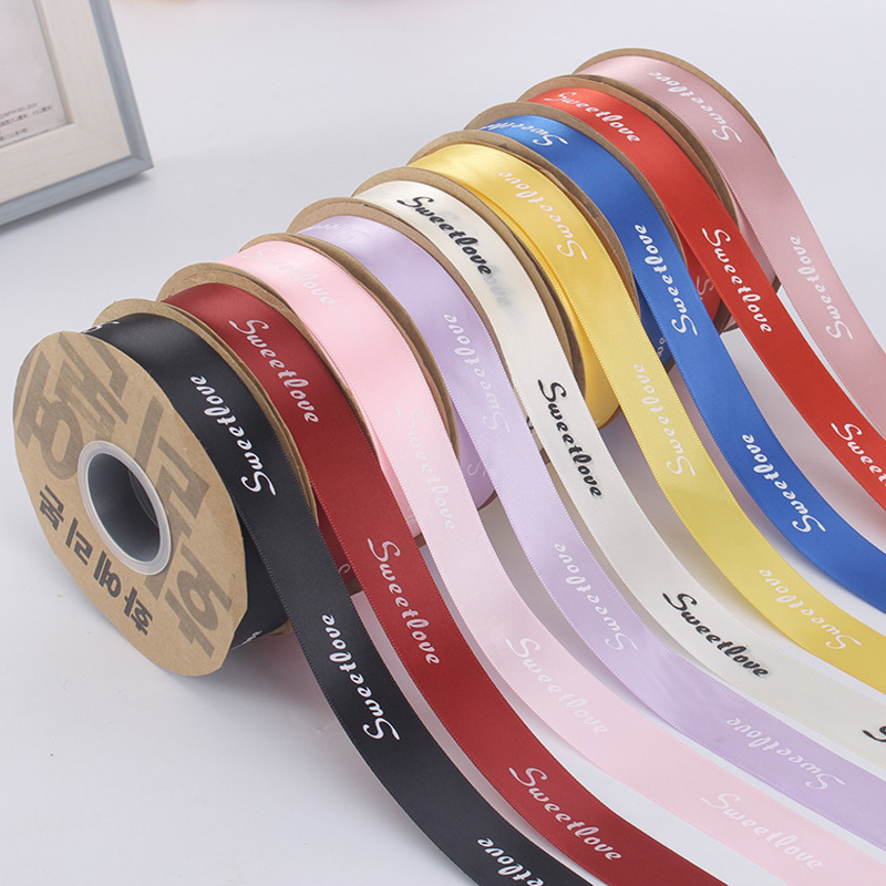 40 yards English floral ribbon flower packaging materials bouquet gift baking ribbon 2.5CM English ribbon