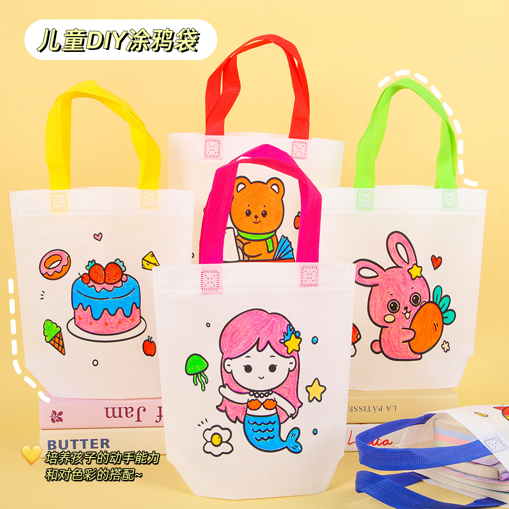 Bolso de graffiti de pintura de bricolaje hecho a mano para niños