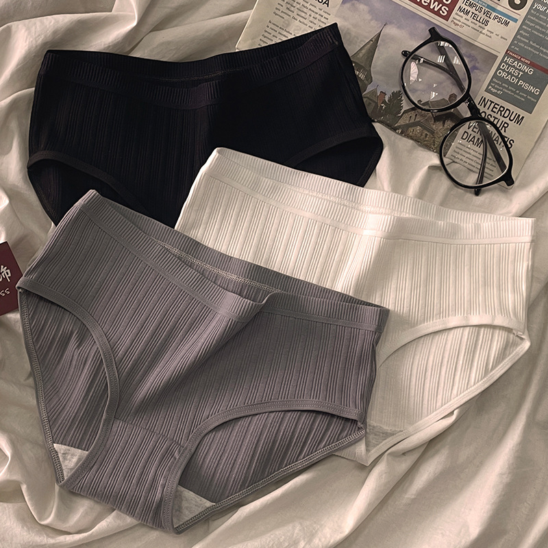 Pure Cotton Underwear for Women, Korean Style, Student Japanese Style, Mid-Waist, Breathable, Large Size, Thin, Comfortable, Pure Cotton Crotch Pure Cotton Underwear for Women, Korean Style, Student Japanese Style, Mid-Waist, Breathable, Large Size, Thin, Comfortable, Pure Cotton Crotch