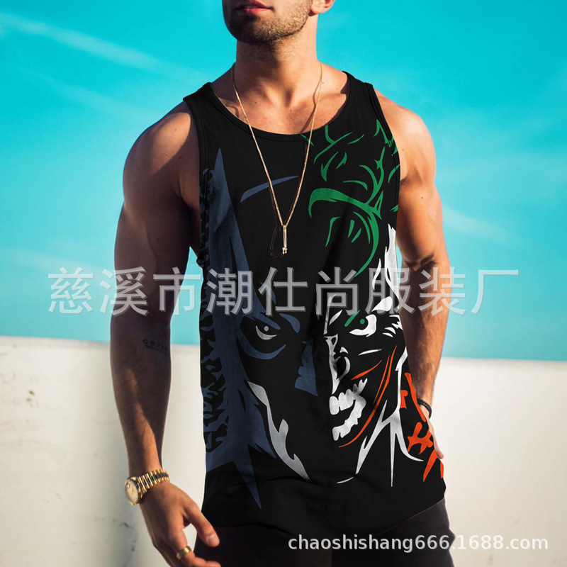 Camiseta sin mangas hombre fitness running verano estilo europeo Venom