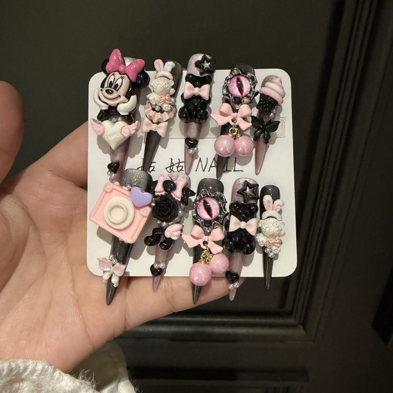 Mickey Mouse Sweetheart Handmade Cartoon Cute Wearable Nails New Style Girls Princess Nail Stickers Whitening Effect Mickey Mouse Sweetheart Handmade Cartoon Cute Wearable Nails New Style Girls Princess Nail Stickers Whitening Effect