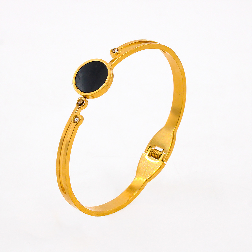 Fashion Heart Shape Butterfly Stainless Steel Plating Inlay Artificial Diamond Bangle 1 Piece