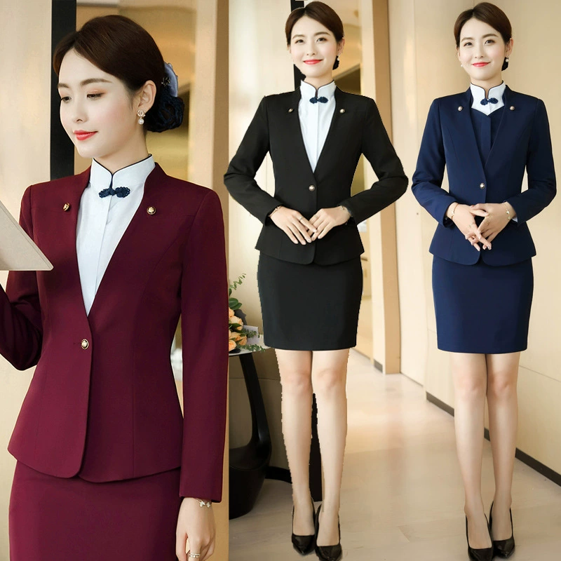 Стойка регистрации отеля официант рабочая одежда обслуживание клиентов прием отдел продаж формальная одежда весна и осень юбка с длинным рукавом Форман Рабочая одежда