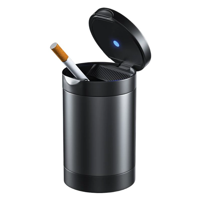 Автомобильная пепельница с крышкой многофункциональная креативная Светодиодная лампа универсальная пепельница из алюминиевого сплава для салона автомобиля с крышкой