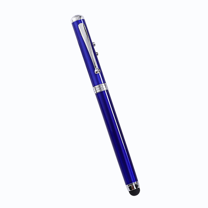 Suministro directo de fábrica multifuncional lámpara pluma Cuatro en Uno bolígrafo LED luz firma empresa pluma Metal Bolígrafo impresión