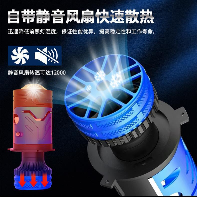 M01Y Cross-Border New Model Car LED Headlight Motor Laser High-Power Spotlight H4 Lens Modified Motorcycle Light
