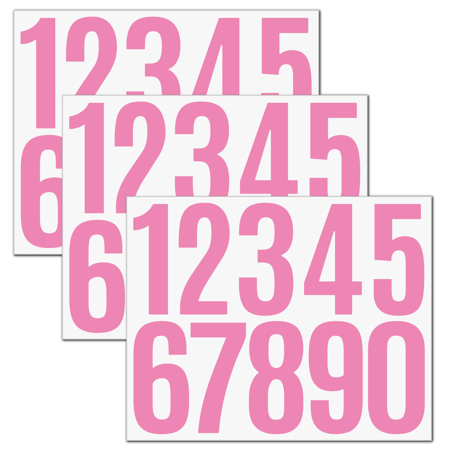 3 inch number 0-9 [pink] 3 sheets/set P165