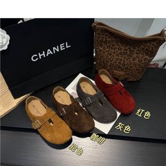 牛皮版~不累脚巨好看勃肯单鞋女2025秋季配裙子配裙子内增单鞋女