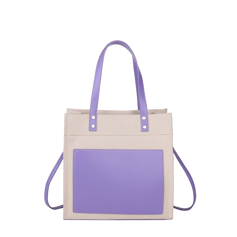 Personalizado lienzo vertical contraste bolsas de mano publicitarias empresas logotipo de impresión de hombro mochila