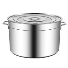 K532汤桶商用大容量不锈钢桶圆桶燃气家用加厚卤锅大桶炖锅不锈钢